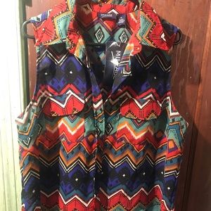 Hi-low Sheer Multi Colored Top